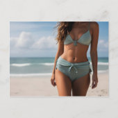 Vrouw op het strand briefkaart (Voorkant)
