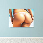 Vrouw op het strand canvas afdruk (Insitu (Houten vloer))