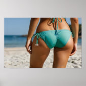 Vrouw op het strand poster (Voorkant)