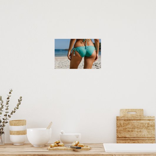 Vrouw op het strand poster (Keuken)