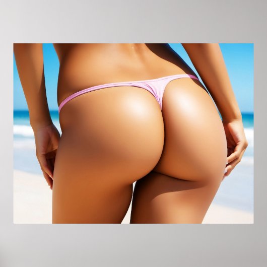 Vrouw op het strand poster (Voorkant)