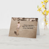  vrouw op het strand Verjaardag Humor Kaart (Gele Bloem)