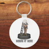 vrouw op het werk sleutelhanger (Voorkant)