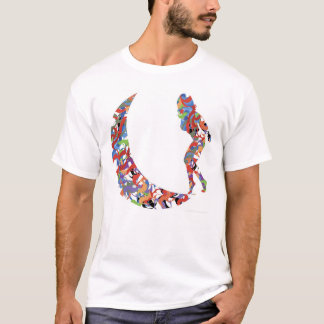 Vrouw op maan t-shirt