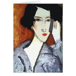 Vrouw op mobiele telefoon Abstract 4