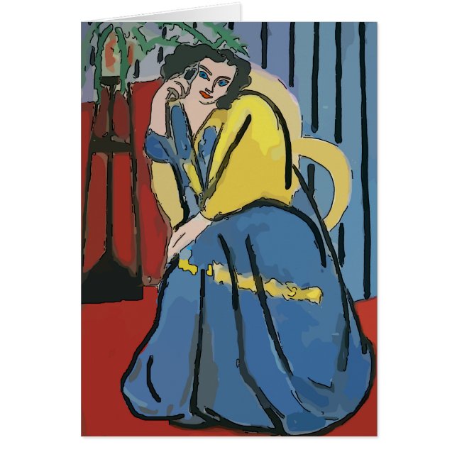 Vrouw op mobiele telefoon Abstract 5 (Voorkant)