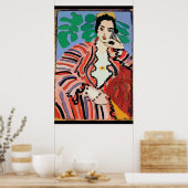 Vrouw op mobiele telefoon Abstract, onstuimige sti Poster (Keuken)