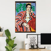 Vrouw op mobiele telefoon Abstract, onstuimige sti Poster (Thuiskantoor)