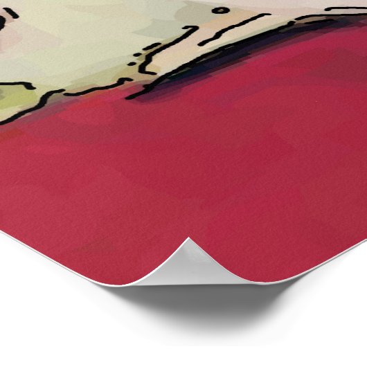 Vrouw op mobiele telefoon Abstract, onstuimige sti Poster (Hoek)