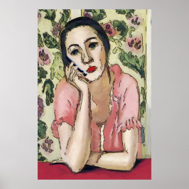 Vrouw op mobiele telefoon Abstract, onstuimige sti Poster