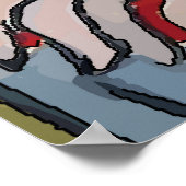 Vrouw op mobiele telefoon Abstract, onstuimige sti Poster (Hoek)