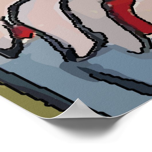 Vrouw op mobiele telefoon Abstract, onstuimige sti Poster (Hoek)