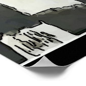 Vrouw op mobiele telefoon Abstract, onstuimige sti Poster (Hoek)