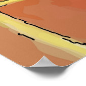 Vrouw op mobiele telefoon Abstract, onstuimige sti Poster (Hoek)