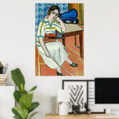 Vrouw op mobiele telefoon Abstract, onstuimige sti Poster (Thuiskantoor)