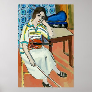Vrouw op mobiele telefoon Abstract, onstuimige sti Poster