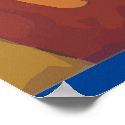 Vrouw op mobiele telefoon Abstract, onstuimige sti Poster (Hoek)