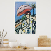 Vrouw op mobiele telefoon Abstract, onstuimige sti Poster (Keuken)