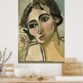 Vrouw op mobiele telefoon poster (Keuken)