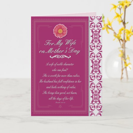 Vrouw op Moederdag Spreuken 31 Kaart (Gele Bloem)