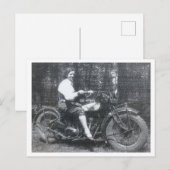  vrouw op motorfiets 1940s Foto Briefkaart (Voorkant / Achterkant)