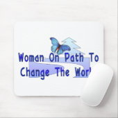Vrouw op pad muismat (Met muis)