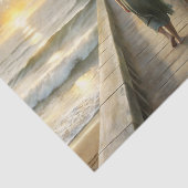 Vrouw op Pier bij Sunset Decoupage Tissuepapier (Detail)