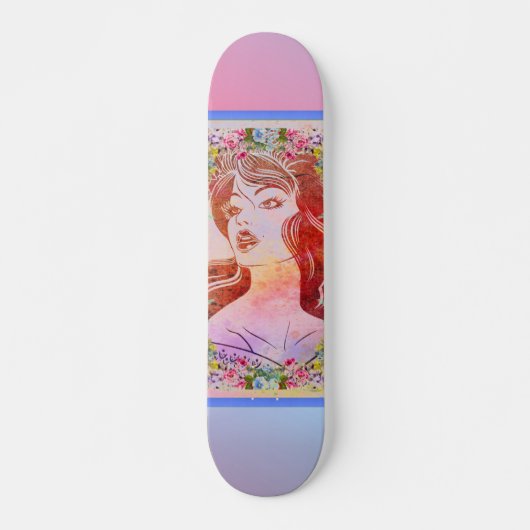 Vrouw op skateboard (Voorkant)