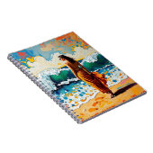 Vrouw op strand Abstract kustkunst Notitieboek (Rechterzijde)