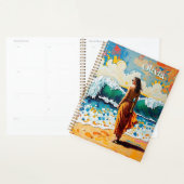 Vrouw op strand Abstract kustkunst Persoonlijk Planner (Display)