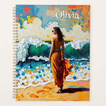 Vrouw op strand Abstract kustkunst Persoonlijk