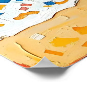 Vrouw op strand Abstract kustkunst Poster (Hoek)