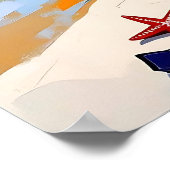 Vrouw op strand Tropisch decor Poster (Hoek)