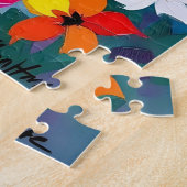 Vrouw op strand Tropisch tafereel Legpuzzel (Zijkant)