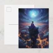 Vrouw op towersci-Fi Fantasy Art Briefkaart (Voorkant / Achterkant)