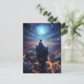 Vrouw op towersci-Fi Fantasy Art Briefkaart (Staand voorkant)