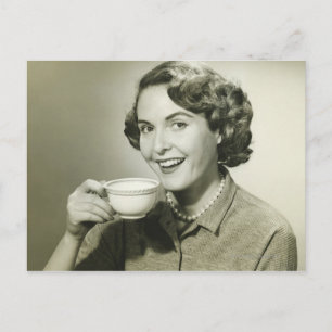 Vrouw-opbergbekers Briefkaart