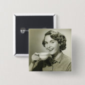 Vrouw-opbergbekers Vierkante Button 5,1 Cm (Voorkant /achterkant)