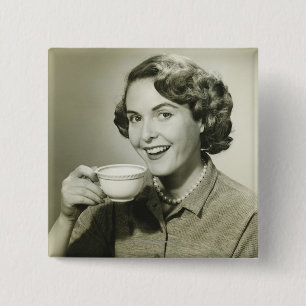 Vrouw-opbergbekers Vierkante Button 5,1 Cm