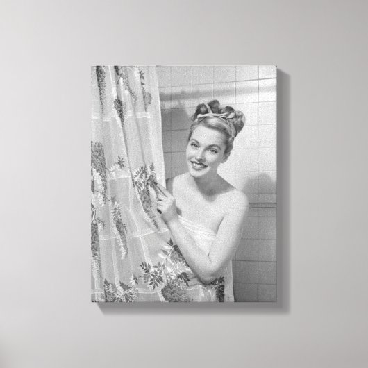 Vrouw opgepakt canvas afdruk (Voorkant)