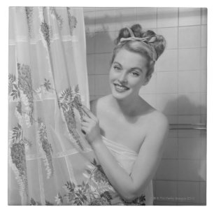 Vrouw opgepakt tegeltje