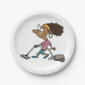 Vrouw-opstapeling Papieren Bordje (Voorkant)