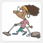 Vrouw-opstapeling Vierkante Sticker (Voorkant)