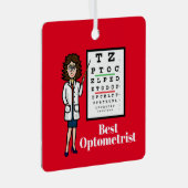 Vrouw Optometrist en Ornament van de Ooggrafiek (Voorkant Rechts)