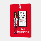 Vrouw Optometrist en Ornament van de Ooggrafiek (Voorkant links)