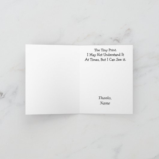 Vrouw Optometrist Hartelijk dank Kaart (Binnen)