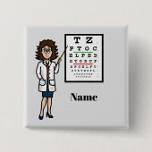 Vrouw Optometrist Name Button Button (Voorkant)