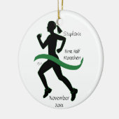 Vrouw Ornament halve marathon runner in groen (Links)