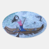 Vrouw Ovale Sticker (Voorkant)