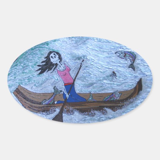 Vrouw Ovale Sticker (Voorkant)